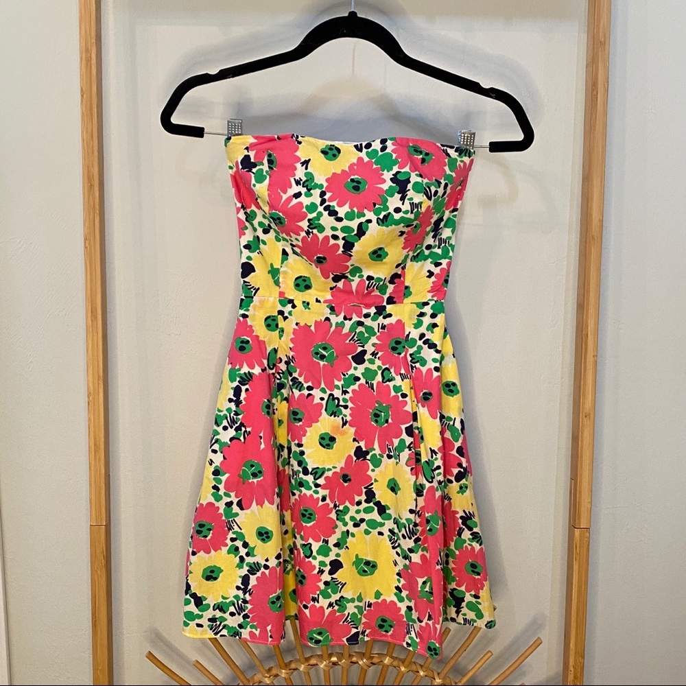 Lilly Pulitzer Floral Ladybug Dress Strapless